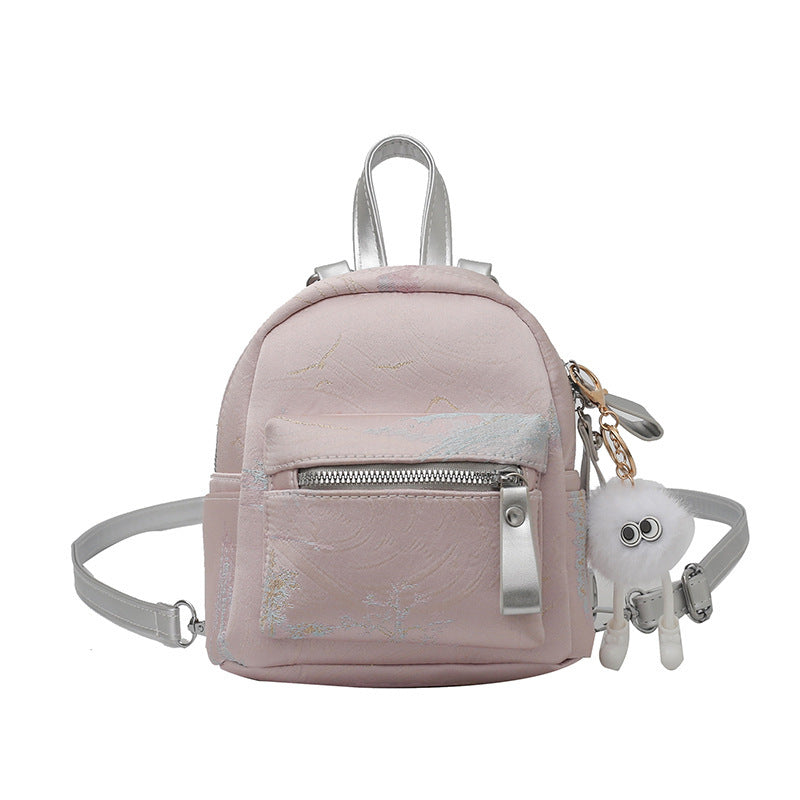 Korean Style Niche Mini Backpack  Summer Girls' Bags Advanced Texture Simple One-Shoulder Crossboby Bag