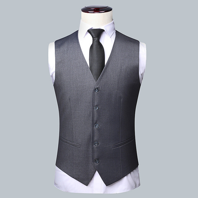 IKEARLAX  New Suit Suit Men's Three-Piece Slim-Fit Korean Wedding Dress Business Formal Wear British Plaid Suit