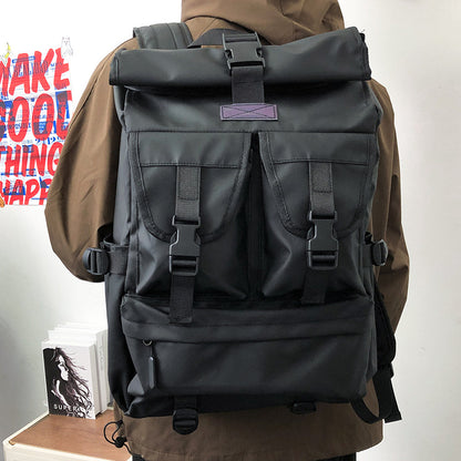 Fashion Brand Large Capacity Backpack Men's Business Shirt Wind Riding Schoolbag Waterproof Commuter College Students' Backpack Outdoor Computer Bag