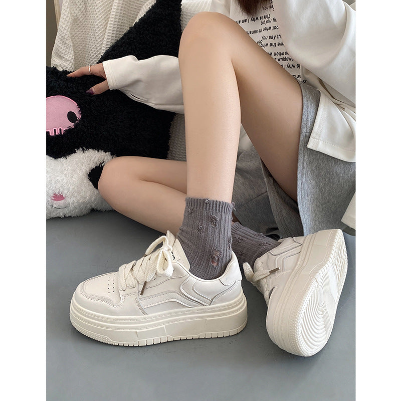 ikearlax Queen Style Platform White Shoes Women's  New Autumn Winter Retro Korean Fashion Cool Sneakers Student Sports Shoes