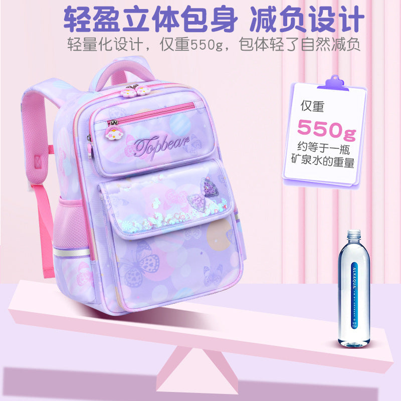 New  Primary School Schoolbag Girls' Large Capacity Cute Cartoon Children's Schoolbag Spine Protection Backpack