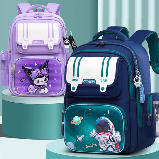 New Astronaut Primary School Student Schoolbag Boys and Girls Grade One Two Three to Six Spine Protection Burden Reduction Children Backpack