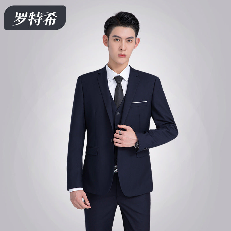 IKEARLAX  Suit Men's Korean-Style Work Korean Slim Fit Suit Suit Group Clothes Formal Dress Groomsman Suit Business Formal Wear Autumn and Winter