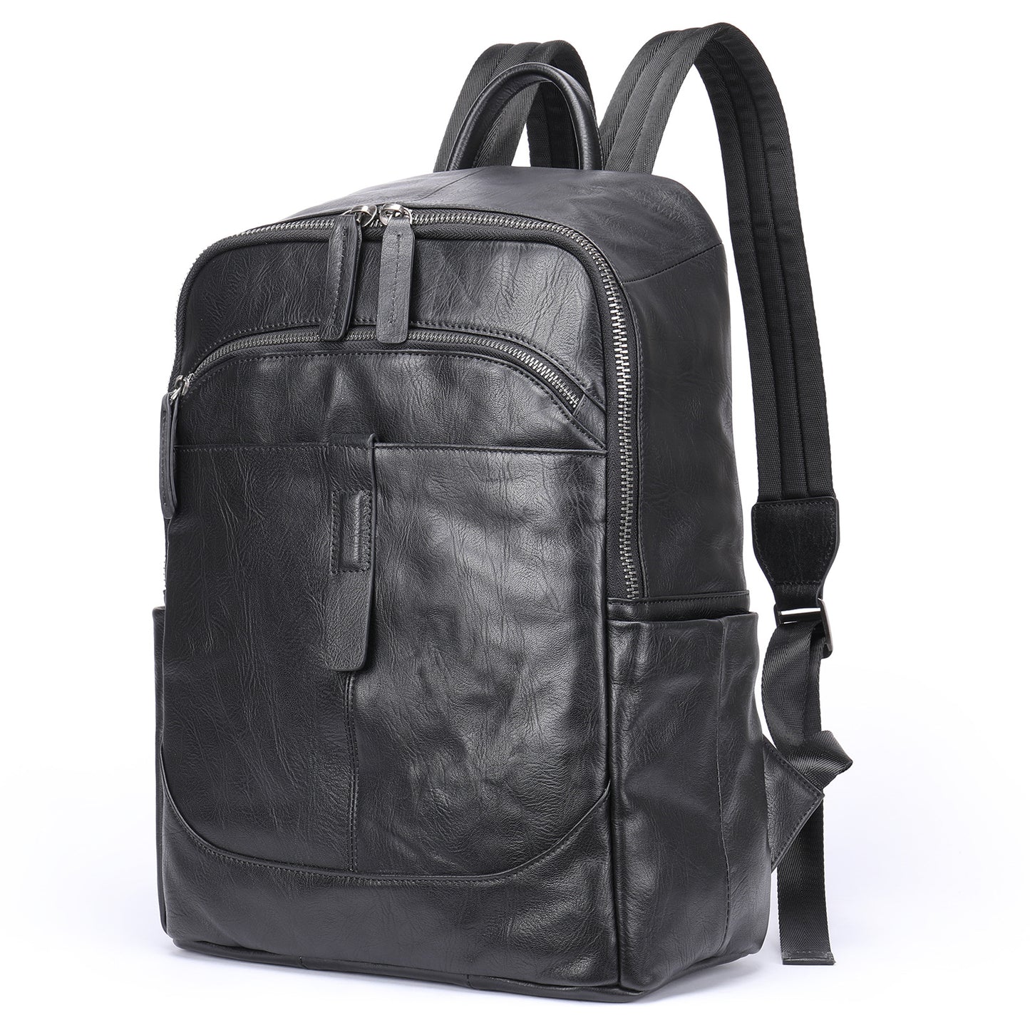 Genuine Leather Backpack Simple and Lightweight Travel Bag Business Casual Backpack Men's Large Capacity Travel Computer Schoolbag