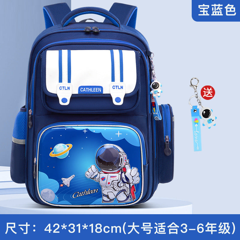 New Astronaut Primary School Student Schoolbag Boys and Girls Grade One Two Three to Six Spine Protection Burden Reduction Children Backpack