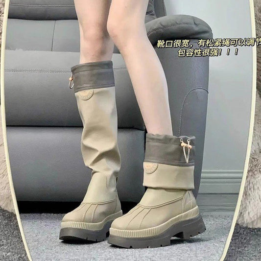 Small Internet Hot Thick Bottom Long Boots Female Summer  New Western Denim Boots Slimming Thin Frye Boot