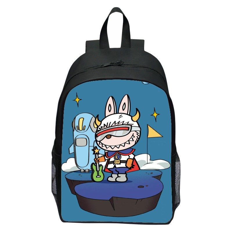 Printed Rabbit Labubu Schoolbag Elementary School Student Cartoon Cute Backpack 123 Grade Doll Boys and Girls