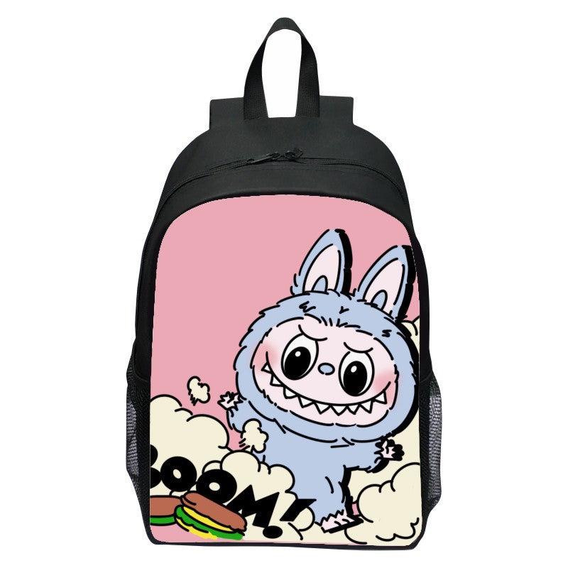 Printed Rabbit Labubu Schoolbag Elementary School Student Cartoon Cute Backpack 123 Grade Doll Boys and Girls