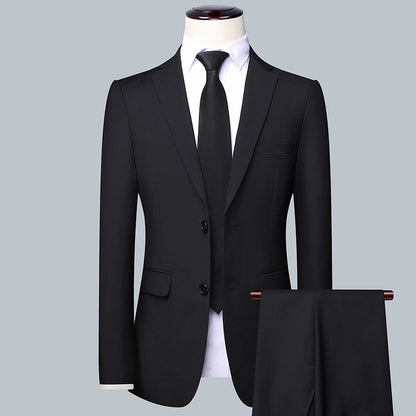 IKEARLAX  Men's Suit Set Three-Piece Korean-Style Slim-Fit Suit Men's Full Set Business Formal Wear Best Man Groom Wedding Suit