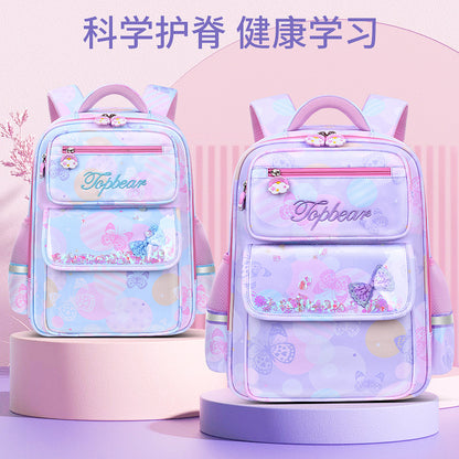 New  Primary School Schoolbag Girls' Large Capacity Cute Cartoon Children's Schoolbag Spine Protection Backpack