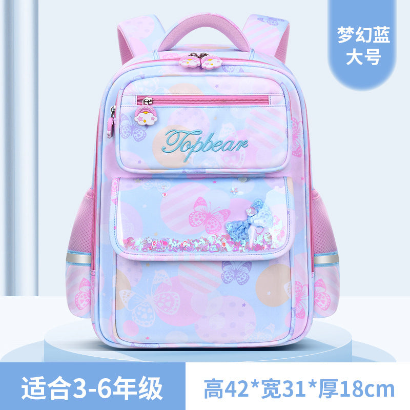 New  Primary School Schoolbag Girls' Large Capacity Cute Cartoon Children's Schoolbag Spine Protection Backpack