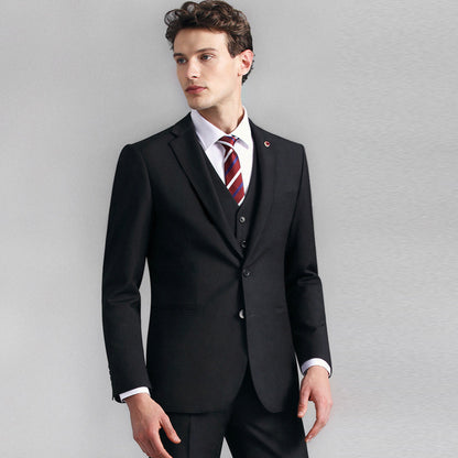 IKEARLAX  [High Wool] Bead Edge Suit Suit Men's Groom Wedding Suit Slim Fit Business Business Suit Formal Wear