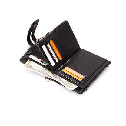 Factory Direct Sales New New Men's Wallet Scalp Cow Layer Wallet RFID Anti-Magnetic Function Multi-Card-Slot Wallet