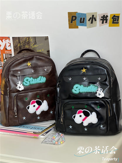 Retro Cute Puppy Schoolbag Ins Style Small Size Travel Student Backpack Y2g Sweet Hot Girl Casual Puma Small