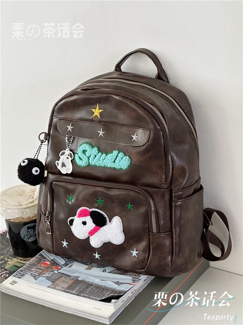 Retro Cute Puppy Schoolbag Ins Style Small Size Travel Student Backpack Y2g Sweet Hot Girl Casual Puma Small