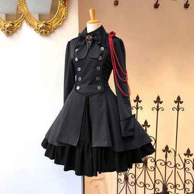 ikearlax Wish Hot Medieval Renaissance Vintage Bow Long Sleeve Ruffled Cosplay Dress Mi1624