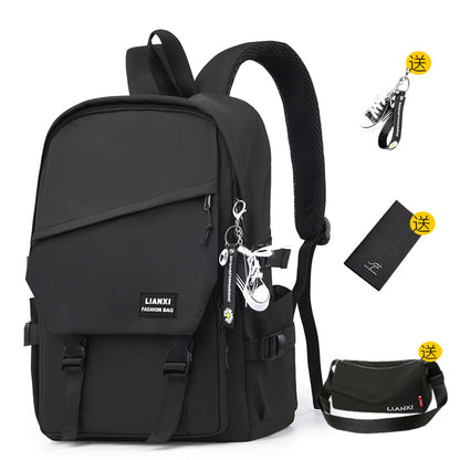 Schoolbag Male College Student Daily Travel Backpack Men's Backpack Female Korean Simple Versatile Travel Computer Bag Female