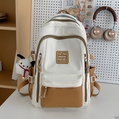 New Large Capacity Backpack Women's Japanese Style Contrast Color Fashion Brand College Students Bag Casual Travel Bag Computer Bag