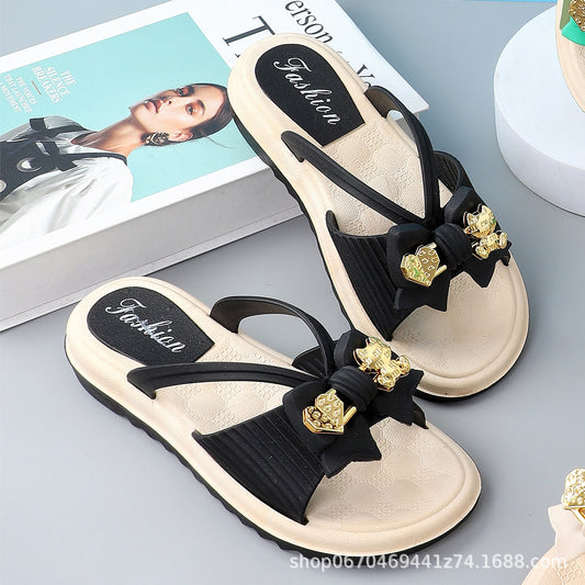 Summer Ins Fashion Women's Outdoor All-Matching Thick Bottom Non-Slip Cute Wild Slippers Cross-Border Foreign Trade Factory Wholesale