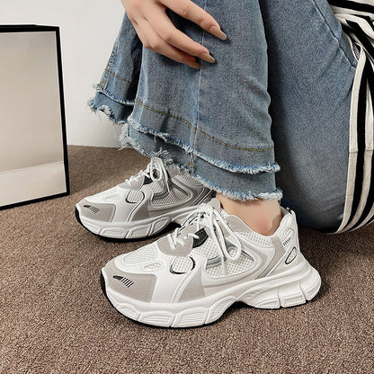 ikearlax Dad Shoes Women's  New Wild Tide White Shoes Thick Bottom Breathable Casual Shoes Fashion Women's Sports Pumps