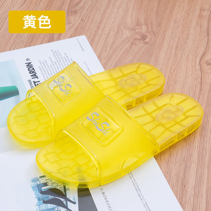 Crystal Jelly Transparent Slippers Men's and Women's Summer Bathroom Bath Home Indoor and Outdoor Slippers Hotel Bath plus Size