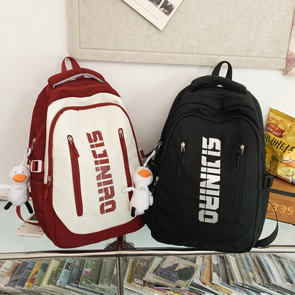 College Student Fashion Ins Middle School Student Fashion Casual All-Match Backpack Primary School Student Personality Japanese-Style Package