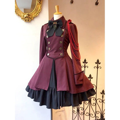 ikearlax Wish Hot Medieval Renaissance Vintage Bow Long Sleeve Ruffled Cosplay Dress Mi1624