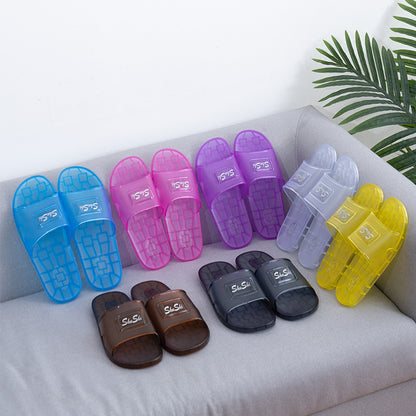 Crystal Jelly Transparent Slippers Men's and Women's Summer Bathroom Bath Home Indoor and Outdoor Slippers Hotel Bath plus Size