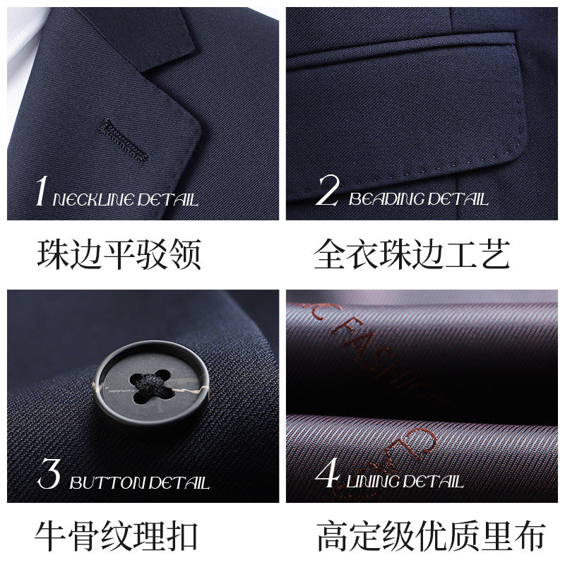 IKEARLAX  [High-Count Australian Wool] Suit Suit Men's Business Suit Vest Business Clothing Groom Wedding Suit