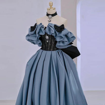 IKEARLAX  Princess Evening Dress  New Banquet Host Dress Female Solo Art Exam Piano Performance Dress