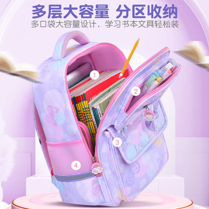 New  Primary School Schoolbag Girls' Large Capacity Cute Cartoon Children's Schoolbag Spine Protection Backpack