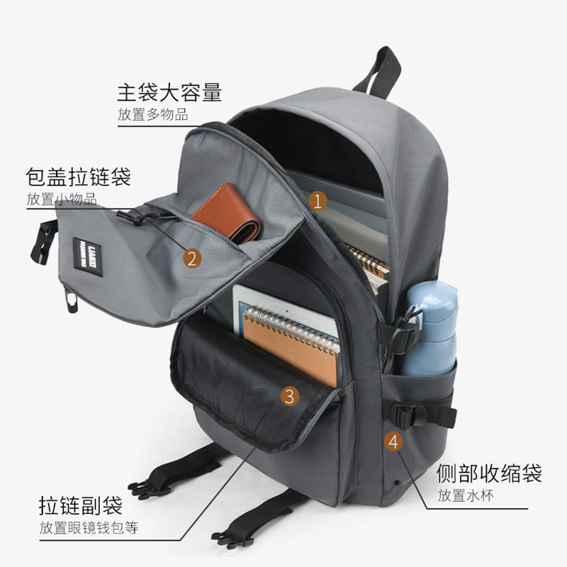 Schoolbag Male College Student Daily Travel Backpack Men's Backpack Female Korean Simple Versatile Travel Computer Bag Female