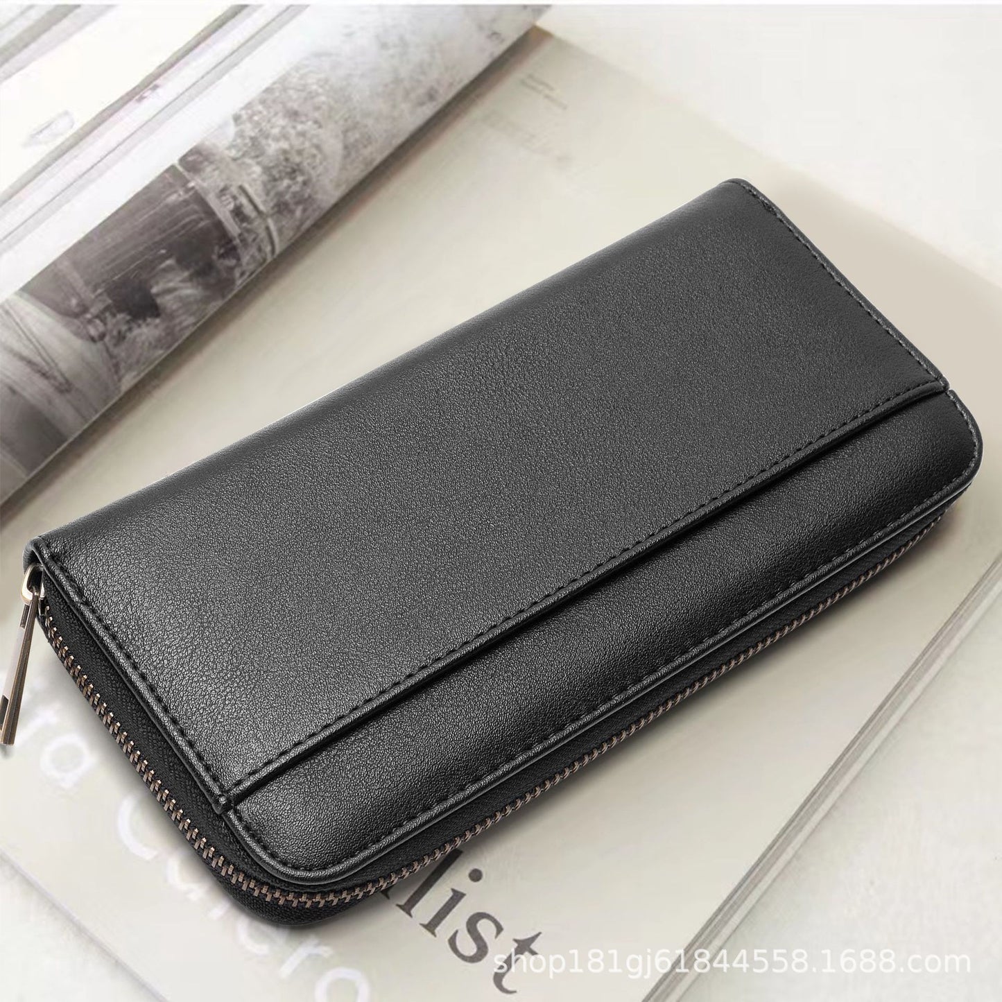 Men's Handbag Pu Business Clutch Men's Multi-Functional Cardholder RFID Multiple Card Slots Long Wallet Clutch