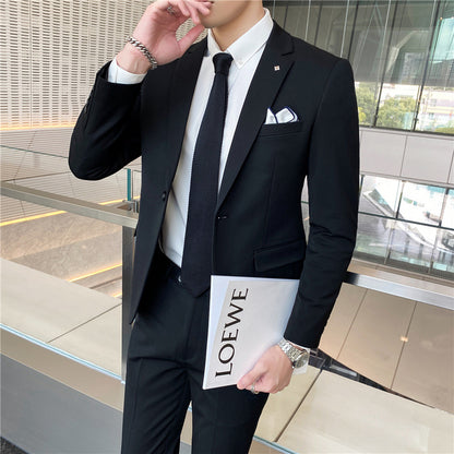 IKEARLAX  Casual Suit Men's Three-Piece Business Suit Handsome Groomsmen Group Groom Dress Office One Piece Dropshipping