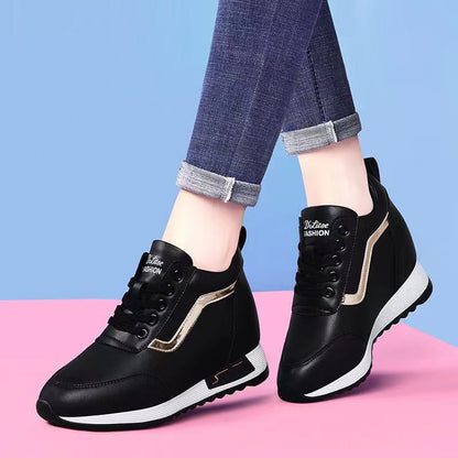 ikearlax Cross-Border Spring New Sports and Leisure Women's Shoes Fashion All-Match Trendy Height Increasing Insole Women's Shoes Korean Style Platform Women's Shoes