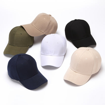 1pc Mens Sporty Solid Color Non-Stretch Polyester Woven Baseball Cap for Casual Outdoor Activities - Classic Design, Breathable, Lightweight, and Adjustable