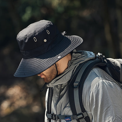 1pc Men's Large Brim Sunshade Bucket Hat - Ultimate Protection for Face, Neck, and Eyes - Perfect for Outdoor Enthusiasts, Cyclists, Mountaineers, Fishermen, and Adventurers