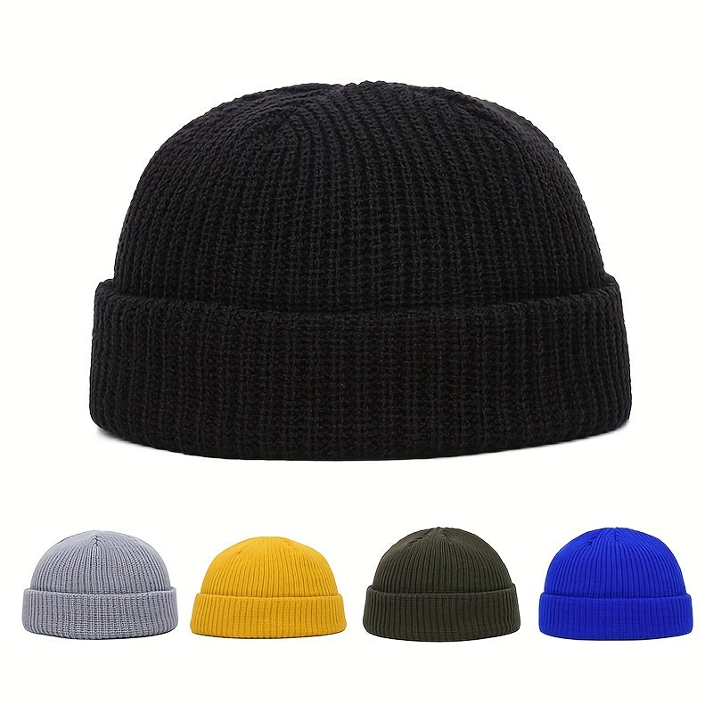 1pc Stylish Men's Knitted Hip-Hop Hat - Fashionable Street Wear Accessories for Gift Giving - Highly Elastic, Soft, and Warm