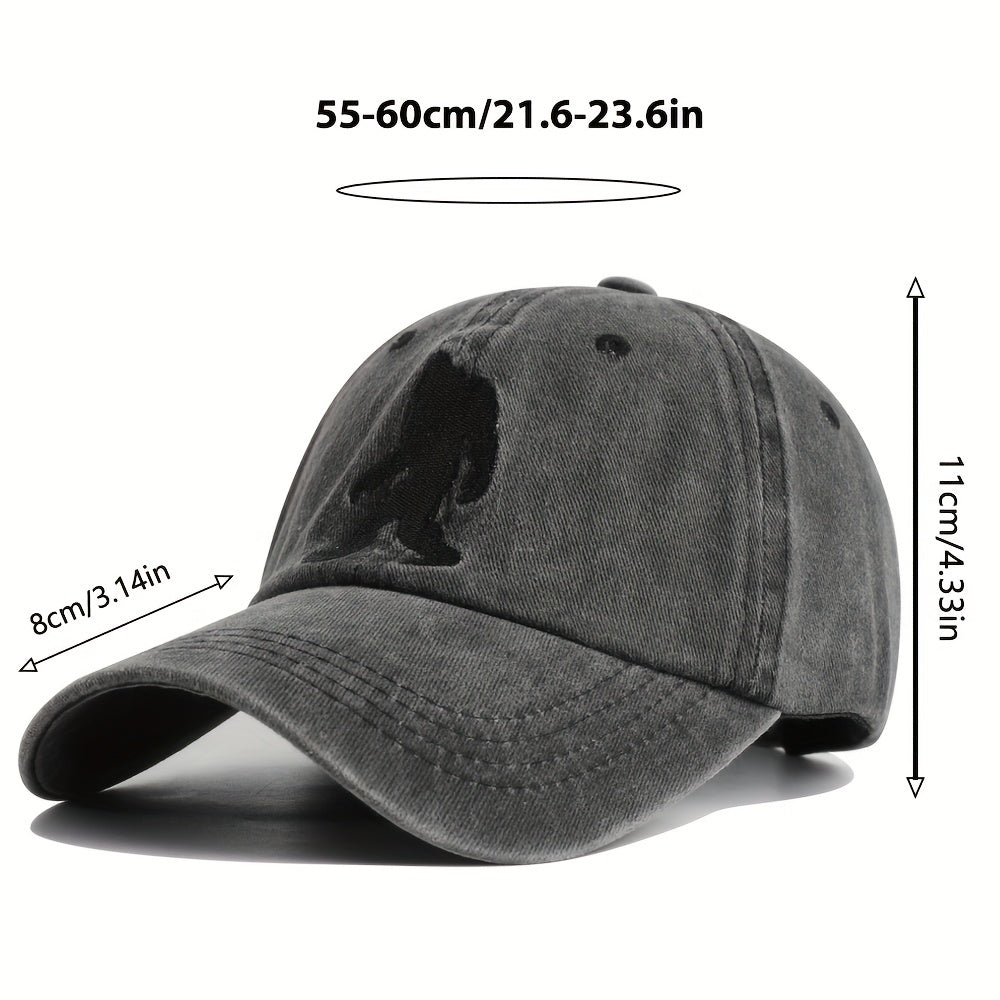 1pc Three-Dimensional Embroidery Simple Washed Retro Baseball Cap Dad Golf Cap Classic Black Hip Hop Skateboard Cap Monster UFO Cap For Youth Men And Women