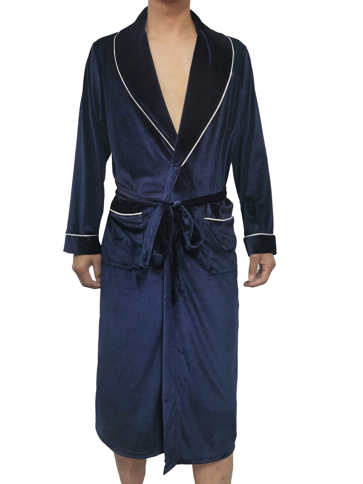 Mens Ultra-Soft Solid Color Sleep Robe with Adjustable Belt - Designed for Ultimate Comfort and Relaxation - Exclusively for Spring, Summer, and Fall Seasons