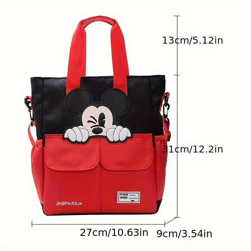 Disney Mickey Mouse Shoulder Bag, Cartoon Large Capacity Backpack, Cute Tote With Crossbody Strap