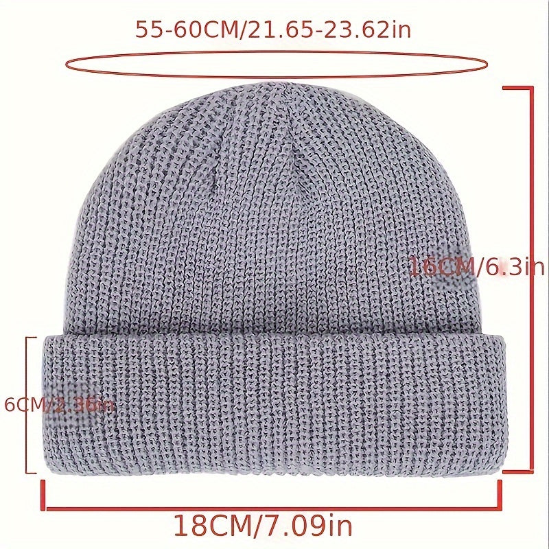 Mens Soft and Cozy Solid Color Knit Beanie - Warm and Thick Construction for Cold Winter Days - Perfect Gift Idea for Friends and Family