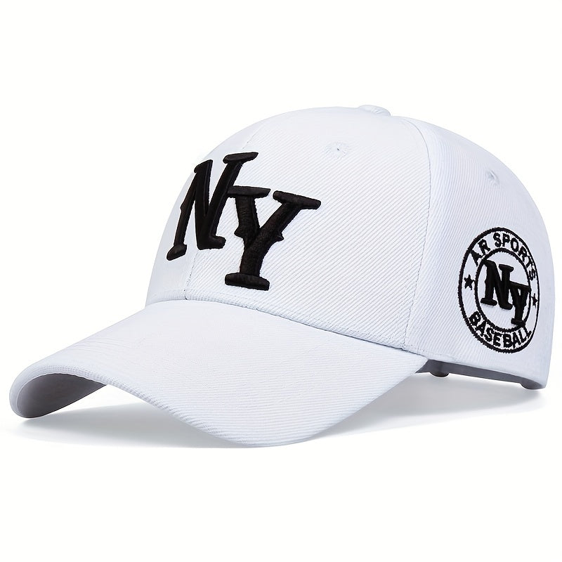 1pc Unisex Stylish NY Pattern Sunshade Adjustable Baseball Cap - Perfect for Spring and Autumn Travel, Seaside Party, Casual Daily Wear - Breathable, Lightweight, and Comfortable