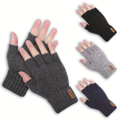 Luxurious Alpaca Wool Half-Finger Gloves - Ultra-Warm & Soft for Cool Weather - Fashionable Design - Premium Blend, Versatile Winter Accessory