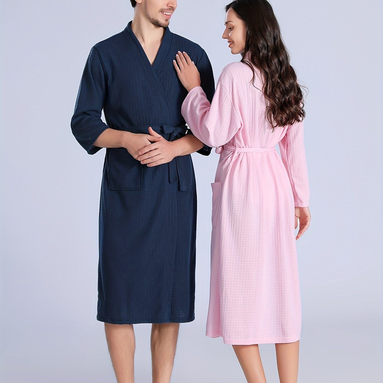 Men's Breathable Comfy Solid Color Thin Style Robe For Home Pajamas Wear Nightgown Sets After A Bath For Spring And Summer