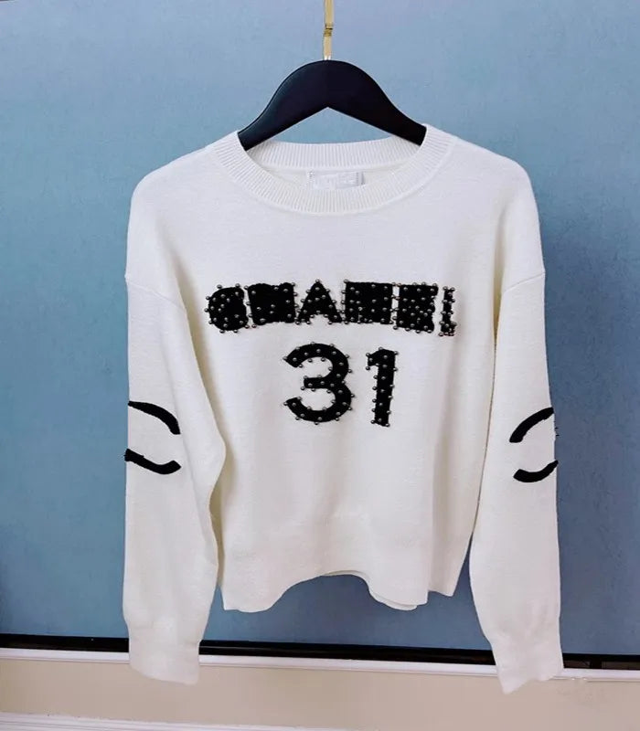 Advanced version Women's Sweaters France trendy Clothing C letter Graphic 31 Embroidery Fashion Round neck Coach channel hoodie Luxury brands Sweater tops tees