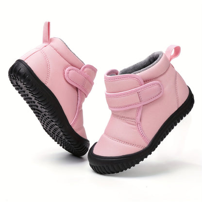 Kids' Cozy Fleece-Lined Snow Boots - Non-Slip, Warm Outdoor Shoes for Boys & Girls, Perfect for Hiking & Training