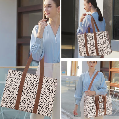 Laptop Tote Bag For Women Work 15.6 Inch Canvas Shoulder Bags Computer Messenger Purse Teacher Handbag Office Briefcase