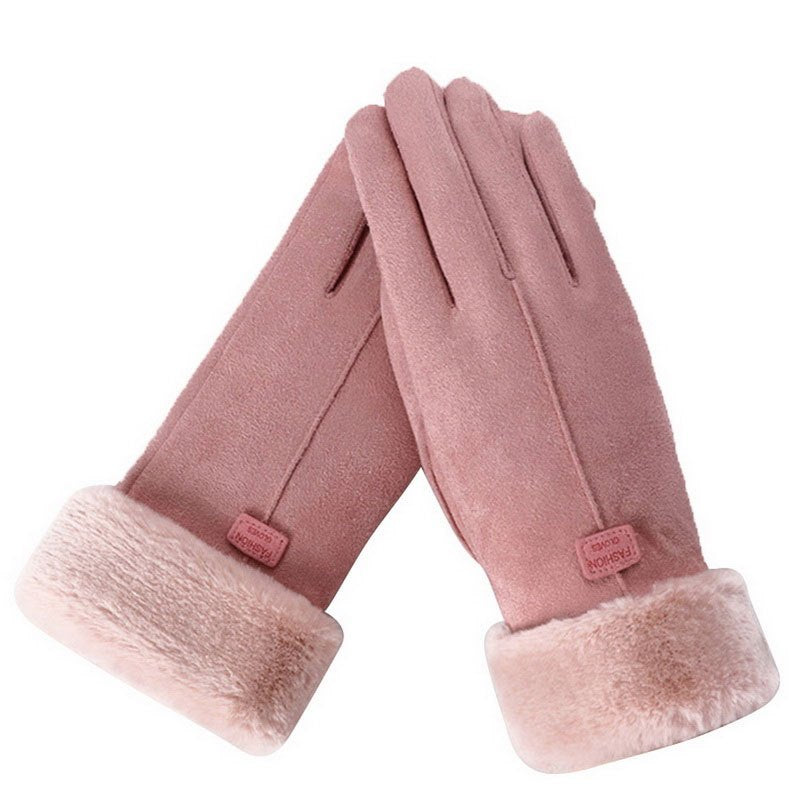 Plush Inner Thermal Winter Gloves, Touch Screen Snow Thicken Cold Weather Sports Gloves For Women