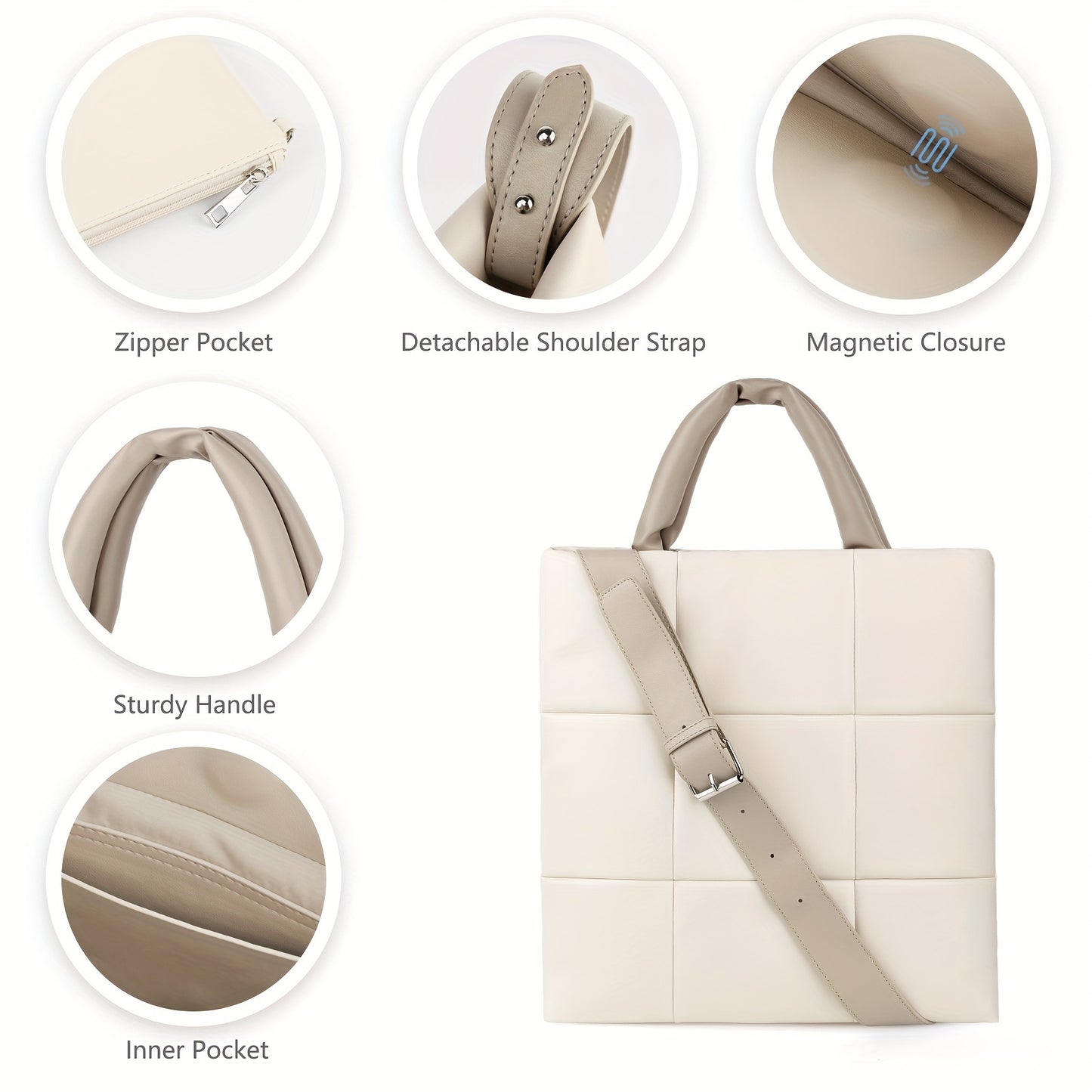 Elegant Tote Bag With Adjustable Shoulder Strap, Simple Design Crossbody Bag For Daily Commute